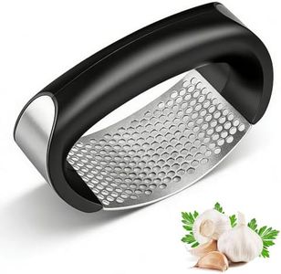 Armo® Garlic Press Garlic Crusher Kitchen Stainless Steel Garlic Rocker 304 Food Grade Garlic Crusher Ergonomic Handle Garlic Peeler