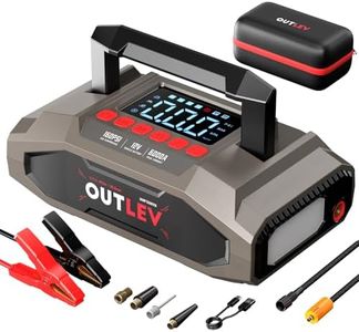 OUTLEV Jump Starter with Air Compressor (6000A 160PSI) - All-in-One Portable Jump Starter for Cars, Trucks, RV, Boat - Fast Charging, Safety Protection, Essential for Road Trips & Emergencies