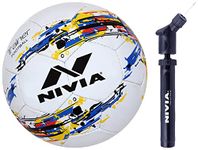 Nivia Trainer Rubber Football, Size 3 (White/Blue) and Nivia Ball Pump Double Action