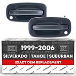 TruBuilt 1 Automotive GM 1310129 & 1311129 2 Black Front Exterior Door Handles Set 15034986 C462125 15034985 | Replacement For: Chevrolet GMC Sierra (99-05) Avalanche (02-05) Yukon XL (00-05) Silverado (99-05) Yukon Denali (02-05) Tahoe (00-05) Yukon (00-05) Suburban (00-05)