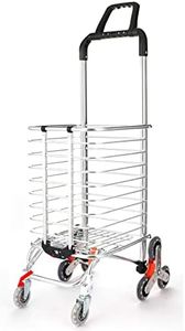VDNSI 8 Wheel Folding Shopping Cart Trailer Trolley Portable Folding Cart Aluminum Grocery Utility Climb Stair Cart