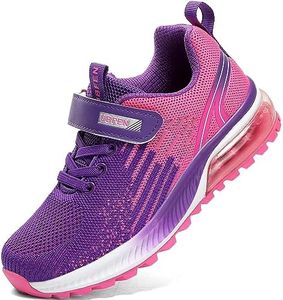 UBFEN Kids Tennis Shoes Sneakers for Boys Girls,- Athletic, Running, Walking, Gym Sports - Lightweight, Breathable Comfortable D Purple