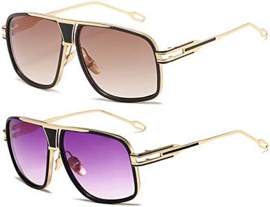 AEVOGUE Sunglasses For Men Goggle Alloy Big Frame Metal Punk Style Shield AE0336
