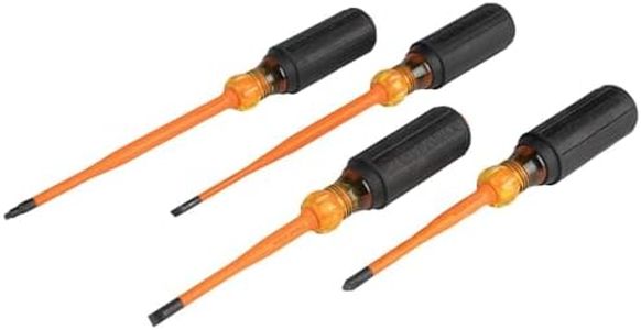 Klein Tools 33734INS 1000V Square Slim Tip Insulated Phillips Screwdriver Set (4 Pieces)