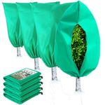 Homimp Plant Covers Freeze Protection, 4 Pack Frost Covers with Zipper Drawstring (31.5" x 47.3") Plant Protection Cover Bags for Outdoor Winter Frost Cold Weather Shrubs Trees Jacket Covers(Green)