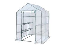 Top Home Solutions® Walk In Greenhouse - 8 Shelves Cold Frame Growhouse With White PE Cover, Roll-Up Zipped Door - Premium Quality GreenHouse For Plants, Garden And Outdoor