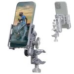 Outplorer Motorcycle Phone Mount Air-Suspension Holder, with Anti-Shake Airbag Protecting Phone Lens, 360° Free Adjust for 4.7''-7.2'' Phone, Aluminum Alloy Phone Cradle for Motorcycle ATV Scooter