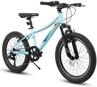 20 Inch Kids Bike Shock Absorbing Front Fork 7 Speed V Brake Mountain Tires for Boys and Girls Outdoor Adventure (Blue)