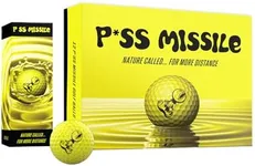 P*SS M*SSLE Distance Golf Balls, One Dozen - 4-Piece Design: Surlyn Cover and High-Compression Core - Lower Spin & Ideal Trajectory for Longer, Straighter Shots - Follows USGA Standards (Yellow)