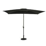 Island Umbrella Rectangular Market Umbrella, Black, 6.5' by 10', Modern