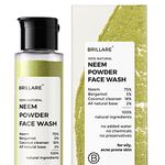 Brillare Neem Face Wash for Acne & Pimples, Rich with Bergamot for Clear Skin, 100% Natural Powder Facewash Fights with Acne-Causing Agents, Clear Skin from Dirt & Pollution, 30g