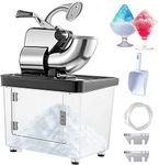 VEVOR 110V Commercial Ice Crusher 440LBS/H, ETL Approved 300W Electric Snow Cone Machine with Dual Blades, Stainless Steel Shaved Ice Machine with Safety On/Off Switch for Family, Restaurants, Bars