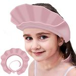 KOMIDK Baby Kids Shower Cap Shower Cap for Kids Shampoo Bath Bathing Hat Silicone Adjustable Washing Hair Shower Bathing Protection Bath Cap for Toddler, Baby, Kids, Children (Pink), Small