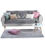 Sofa Cover Slipcover 1/2/3/4 Seater Corner Armchair L Shape Non-slip Sectional Couch Covers Furniture Protector Comfortable Thick Polyester Plush Quilted Sofas Towel,Grey-110x240cm