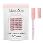 MelodySusie 50 Pcs Nail Drill Bits Small Sanding Bands with 3.1mm Mandrel Bit, 180 Fine Grit Nail File for Acrylic Nails Gel Manicures and Pedicure, Pink