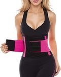 SHAPERX Waist Trainer Belt for Women Waist Trimmer Workout Fitness Back Support Belts, SZ8002-Rose-2XL