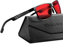 IBOANN Carbon Blue Light Blocking Glasses Men for Computer, Gaming, Metal Frame Night Driving Glasses for Man