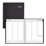 Blueline® 2025 DuraFlex Weekly Planner, Appointment Book, 12 Months, January to December, Twin-Wire Binding, 11" x 9.0625", Black, Bilingual (C5950V.81BT-25)