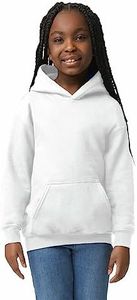 Gildan Youth Hoodie Sweatshirt, Style G18500B, White, Medium