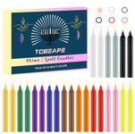 Tobeape Spell Chime Candles 24 pcs Colored Candles, 4" Tall Unscented Mini Taper Candle for Witchcraft, Wiccan Altar, Magic Tools, Rituals, Prayer, Meditation and Party Decoration