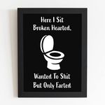 Craftolive Toilet Humor Funny Farted Poster with Frame for Wall Decor, Room Decor, Home Decor, Gift Framed Poster, Wall Frame