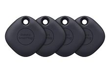 Samsung Galaxy SmartTag Bluetooth Item Finder and Key Finder, 120m Finding Range, Black (UK Version), 4 Count ( Pack of 1)