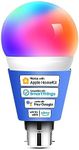 meross Smart Bulb Smart Bulb Alexa Light Bulb B22 Compatible with Apple Homekit, Alexa, Google Home, Siri Voice Control Dimmable Multicolor LED Light Bulb Equivalent 60W