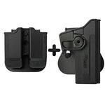 IMI Defense Tactical Combo Z1070 Best Roto Retention Paddle Holster + Double Magazine Pouch Black Polymer For Sig Sauer 226 (9mm/.40/357), P226 Tactical Operations (Tacops) Pistol Handgun