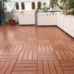 Golden Cart Deck Tiles for Floor (6 Pieces) I Wooden Flooring Deck Tiles for Outdoor Indoor I Water resistant (WPC, Brown Colour, 6 Pcs of 12" x 12" x 0.75" each, Covers 6 Sq. Ft.)