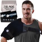 ActiveWrap - Shoulder Ice Pack Wrap with 2 Reusable Hot and Cold Packs and Compression Straps for Shoulder Pain, Shoulder Ice Pack Rotator Cuff Cold Therapy, For Heat and Ice Therapy, Large/ X-Large