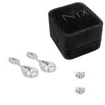 NY̌X Rhodium White Gold Women's Earrings – Earrings for Women Sterling Silver Jewelry Cubic Zirconia