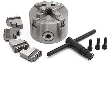 RATTMMOTOR 4-Jaw K12-80mm Self-centering Linkage Lathe Chuck with Chuck Wrench for CNC Router Engraving Milling Machine