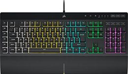 CORSAIR K55 RGB PRO Membrane Wired Gaming Keyboard – IP42 Dust and Spill-Resistant – 6 Macro Keys with Elgato Integration – iCUE Compatible – QWERTY UK – PC, Mac, Xbox – Black