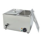 TAIMIKO Bain Marie Commercial Electric Food Warmer 1500W Stainless Steel Buffet Countertop (2 Pans)