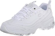 Skechers Women's Sport D'Lites Fresh Start Fashion Sneaker, White/Silver, 8 W US