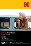 KODAK Photo Paper Gloss 4 X 6, 100 count, 52lb-200 g/m 2-8.5MIL (41180-1743327) Not Compatible with Kodak Dock Printers