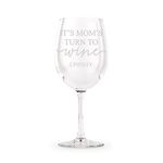 Weddingstar Large Custom Personalized 12 oz Stemmed Wine Glass - It’s Mom’s Turn to Wine Engraving