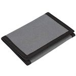 RFID Trifold Canvas Outdoor Sports Wallet for Kids - Front Pocket Wallet with Magic Sticker (Pure Grey)