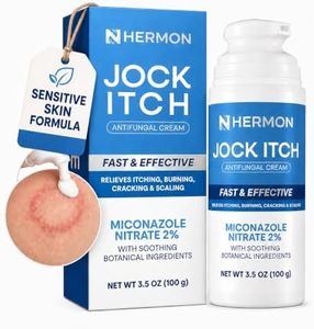 Hermon Jock Itch Cream with Sensitive Skin Formula: Ringworm Treatment for Humans, Athlete's Foot Cream -Fast and Effective Symptom Relief of Itching, Burning and Redness -100ml