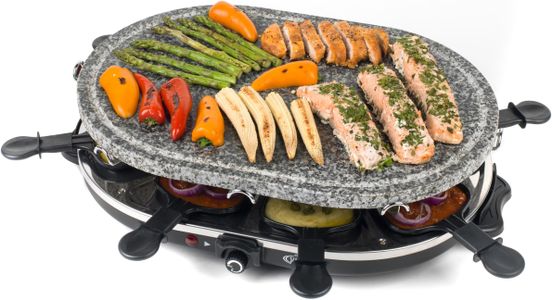 Giles & Posner Raclette Grill – 8-Person Electric Tabletop BBQ