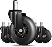 Rollerblade Office Chair Caster Wheels, Noise Free Chair Casters Set of 5 for Carpet, Hardwood Floor and Tile, Universal Fit for Most Chairs NOT Compatible for IKEA (Black)