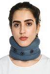 ZEDAN Soft Foam Universal Cervical Collar | Adjustable Neck Support Brace | For Sleeping - Relieves Neck Pain & Spine Pressure | Neck Collar After Whiplash or Injury | For Women & Men - (S, Grey)