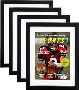 Goldfinch 4 Packs Magazine Frames Sports Illustrated Frame Displays Magazines Measuring 8 1/2 by 11 1/4-inches with White Mat (Black Frame White Mat 4 Pack)