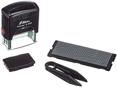 Shiny S-882 Self-Inking DIY Text Stamp Upto 3 Lines of Text 4mm Character Height,Blue