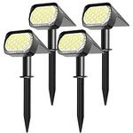 Quntis Solar Spot Lights Outdoor Garden, IP65 Waterproof Solar Landscape Spotlights 2-in-1 Adjustable Solar Garden Wall Lights Cool White for Yard Pathway Pool Porch Walkway Lawn Decoration-4 Pack