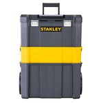 STANLEY STST1-80151 Organised Heavy-Duty Portable Stackable 3-in-1 Rolling Workshop with 7" Coated Wheels, 1 Year Warranty, YELLOW & BLACK (Made in Israel)