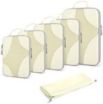 BAGSMART Compression Packing Cubes for Travel, Compressible Packing Cubes for Carry On Suitcase, Lightweight Travel Essentials (6-Pack (1L+2M+2S+1Shoe Bag) Beige