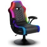 X Rocker Prism RGB 2.1 Pedestal Chair - RGB Lighting for Ambiance - Immersive Audio with Speakers & Subwoofer - Ergonomic Design with 2.1 Bluetooth - Adjustable Chair Base - Black