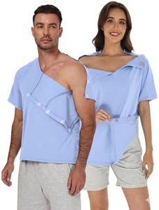 Magnetic V-Neck Post Surgery Shirt: One-Handed Adaptive Tear Away Top for Heart Surgery, Mastectomy, Port Access & Shoulder Recovery