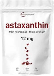 Micro Ingredients Astaxanthin 12mg, 120 Softgels, 4 Month Supply | Premium Astaxanthin Antioxidant Supplements | Fresh Microalgae Source | Supports Eye, Joint, & Internal Circulation Health